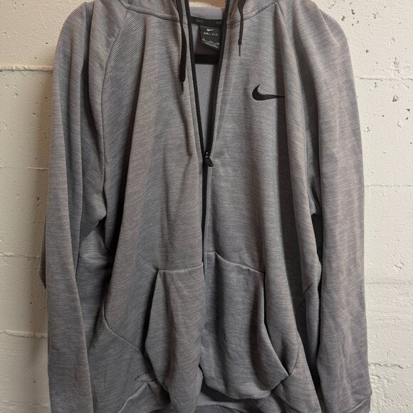 Nike Mens Dri-Fit Grey Textured Trainer Hooded Zip Jacket - Size XXL - Picture 3 of 5